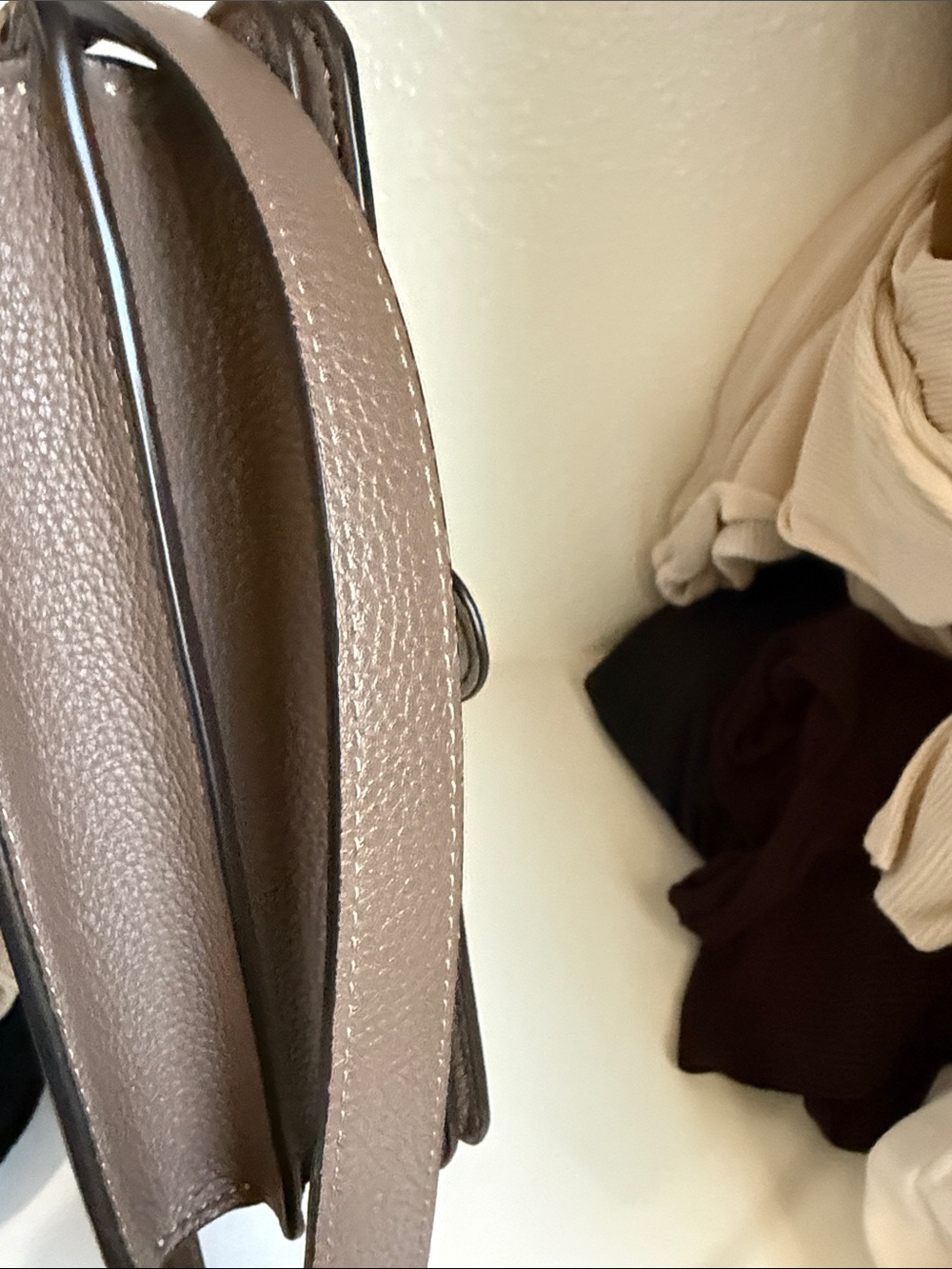 COACH Taupe/Brown Leather Tabby 20 Crossbody with Gold Hardware - Picture 10 of 10